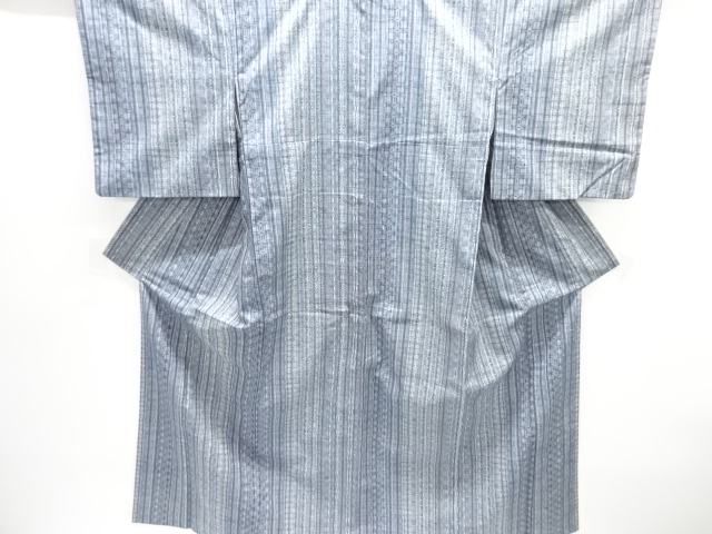 JAPANESE KIMONO / TSUMUGI / WOVEN STRIPES & KASURI PATTERN